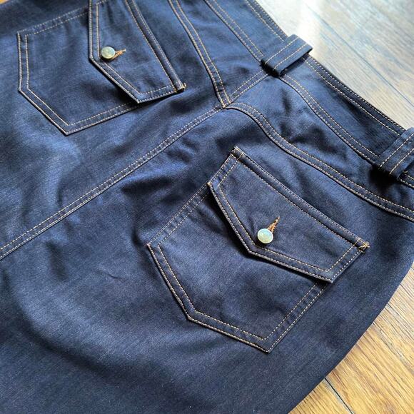 LAUNDRY by Shelli Segal Dyed Denim Skirt sz 6 - Picture 6 of 7